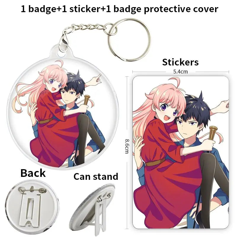 Witch Watch Nico Wakatsuki & Morihito Otogi Sticker, Keychain and Badge Set