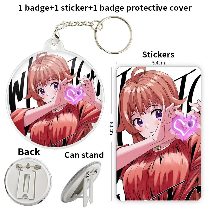 Witch Watch Nico Wakatsuki Sticker, Keychain and Badge Set